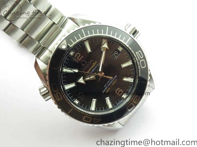 0217 Planet Ocean 39.5mm Black Ceramic Bezel SS VSF 1:1 Best Edition Black Dial on SS Bracelet A Stretchable 7890